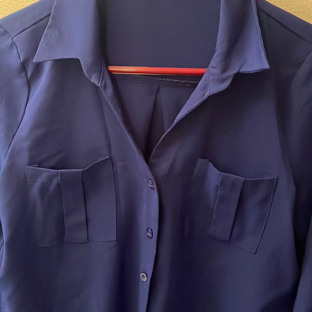Blue button down shirt